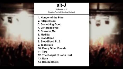 alt j setlist|youtube alt j playlist.